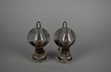 Antique Small 4” Pair (Salesman's Samples?) of Hanging Lamps with Reflectors