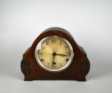 British Made Walnut Case Chiming Mantle Clock (No. 112199) with Pendulum