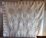 Vintage Dahlia Variation Quilt in Peach & White, Williamsburg VA