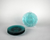 Vintage Set of Six Sea Glass Green Salad Plates