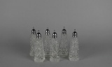 Lot of Six Salt & Pepper Pressed Glass Shakers