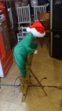 Vintage Electric Store Window Display Figure: Child Moving Arm while on Ladder to Decorate Tree