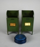 Lot of Three Vintage Metal Banks: Citizens Federal Savings & Two US Mail Boxes