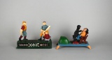 Lot of Two Reproduction Iron Banks: “Hometown Battery” & Dentist Treating Patient