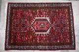 Red Qarajeh Persian Handknotted Wool 3'3” x 4' 10” Area Rug