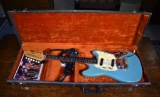 Vtg. 1966 Blue Fender Mustang Electric Guitar w/ Vibrato, Original Case & Booklet—All Orig. 1 Owner