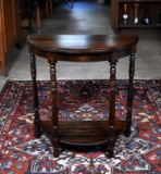 Vintage Demilune Walnut Finish Side Table