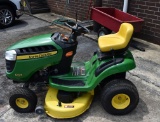 2015 John Deere D105 Auto Lawn Tractor 17.5 HP 42” Deck with Red Wagon
