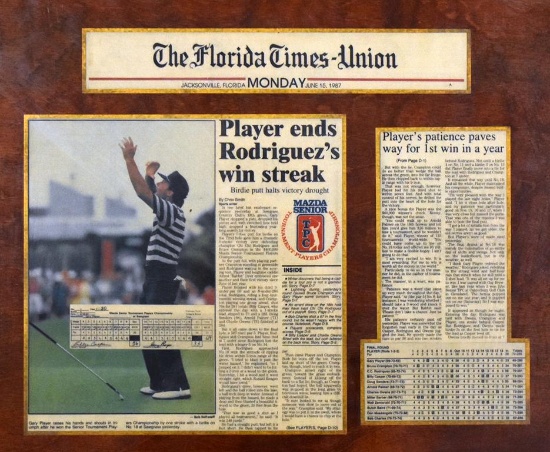 Framed Florida Times-Union Newspaper Article “Player Ends Rodriquez's Win Streak” June 15, 1987