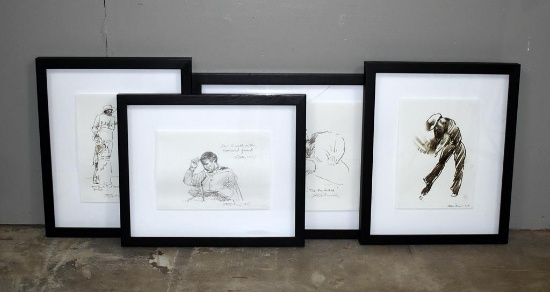 Four Artist Sketches of Gary Player