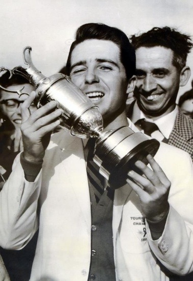 Vtg Photo Gary Player after Winning The British Open Gold Championship at Murifield, Scotland 1959