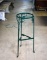 Round Green Metal Plant Stand with Ivy Leaf Motif & Flower Pot Extension Arm