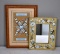 Lot of Two Wall Decor Items: Navajo Sandpainting “4 Ways Rainbow” and Artist Decorated Mirror Frame