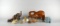 Lot of Fourteen Wooden, Stone, Ceramic, & Glass Elephant Figurines