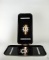 Vintage Pair of 19” Black Porcelain Trays with Laurel Wreath Design