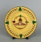 Wangs International Metal Enamel Christmas Santa Cabin Plate