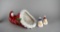 Large Ceramic Santa Hat Cornucopia with Salt / Pepper Shakers