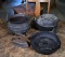 Lot of Vintage Cast Iron Skillets, Kettle, Pot, & Clothes Iron
