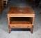 Two-Tier Fruitwood End Table with One Drawer