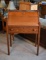 Small Antique Oak Wood Drop Front Secretary