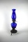 Blue Glass & Metal Oil Lamp