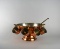 Copper & Brass Punch Bowl Set: Bowl, Ladle, Eight Cups