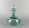 Green Glass Decanter with Clear Glass Stopper