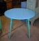 Blue Painted Small Round Table