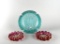 Anchor Hocking Lido Soreno Ashtray & Two Pink Boopie Glass Ashtrays / Catch-Alls