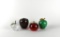 Lot of Four Art Glass, Stone, & Wood Apple Paper Weights