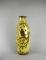 Tall Chartreuse & Brown Vase / Decor with Singing Bird