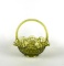Fenton Green Glass Thumbprint Basket