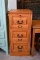 Sturdy Contemporary Like New Three Drawer Oak Legal Size Filing Cabinet with Keys