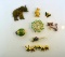 Lot of Animal Motif Costume Jewelry Pins