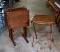 Vintage Set of Four Folding Wooden TV Trays with Stand