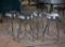 Set of Four Seville Classics “Ultradurable” Brushed Chrome Finish Bar Stools