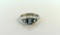 Three Aquamarine and 14K White Gold Ring, Size 7.25