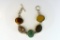 Sterling Silver 7.5” Link Bracelet with Five Large Stone Cabochons