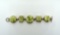 Sterling Silver 7.5” Bracelet with Five Large Veined Lemon Chrysoprase Cabochons