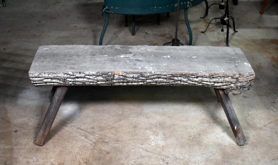 Rustic Split Log Bench
