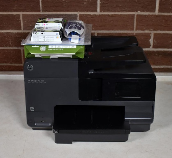 HP OfficeJet Pro 8610 Printer / Copier / Scanner / Fax / Web with Paper, Ink, Cables, CD, Document