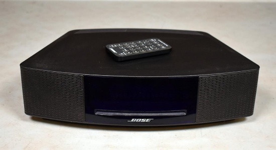 Black Bose Wave Music System IV Radio and CD Player with Remote & Document