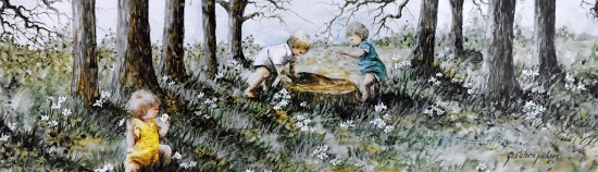 Gretchen Jackson “Children of the Day I Thess. 5:5” Print, Nicely Framed