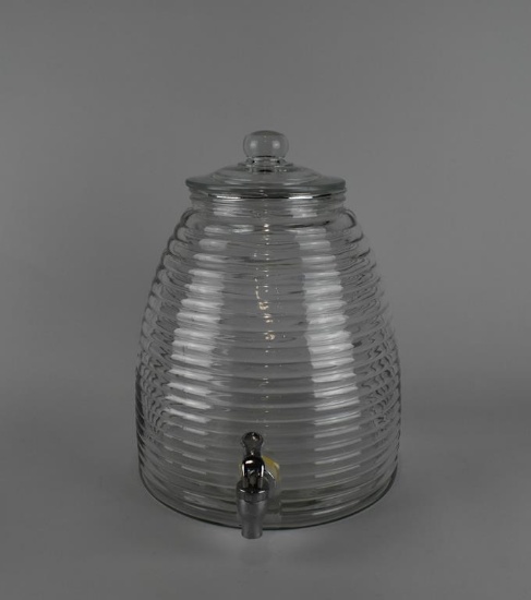 Beehive Shaped Glass Beverage Crock
