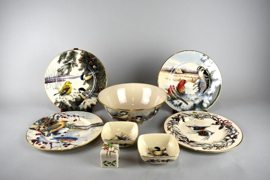 Eight Pieces Lenox “Winter Greetings” Dinnerware