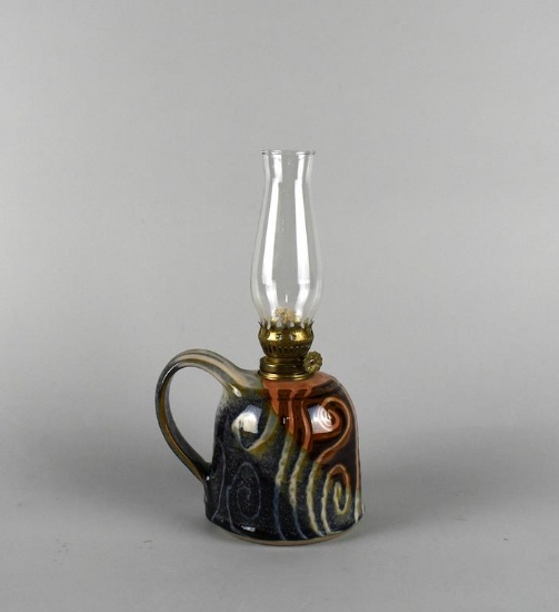 Susan Balentine Studio Art Pottery Oil Lamp, NC