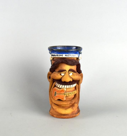 Jac Genovese “Marvelous Musician!” Art Pottery Face Mug