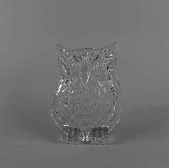 L. E. Smith Glass Company Clear Owl Ashtray