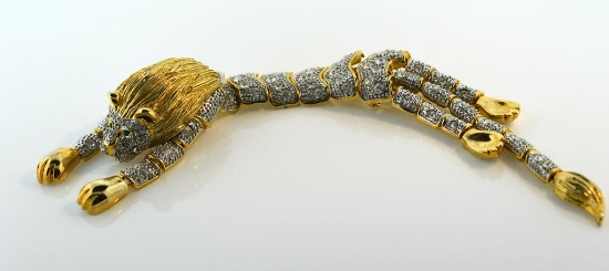 Large Rhinestone Studded Lion Costume Pine