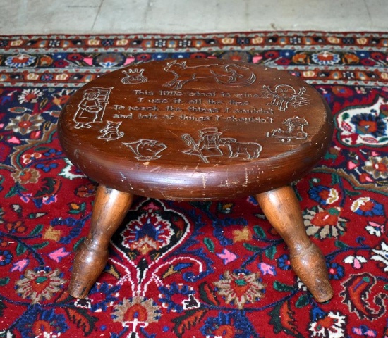 Child's Nursery Rhyme Wooden Milk Stool